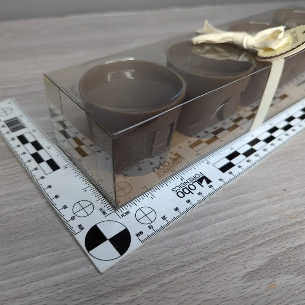 Hallmark Home Brown Bronze Round Tea Light/ Votive Holder Set of 4 NWT